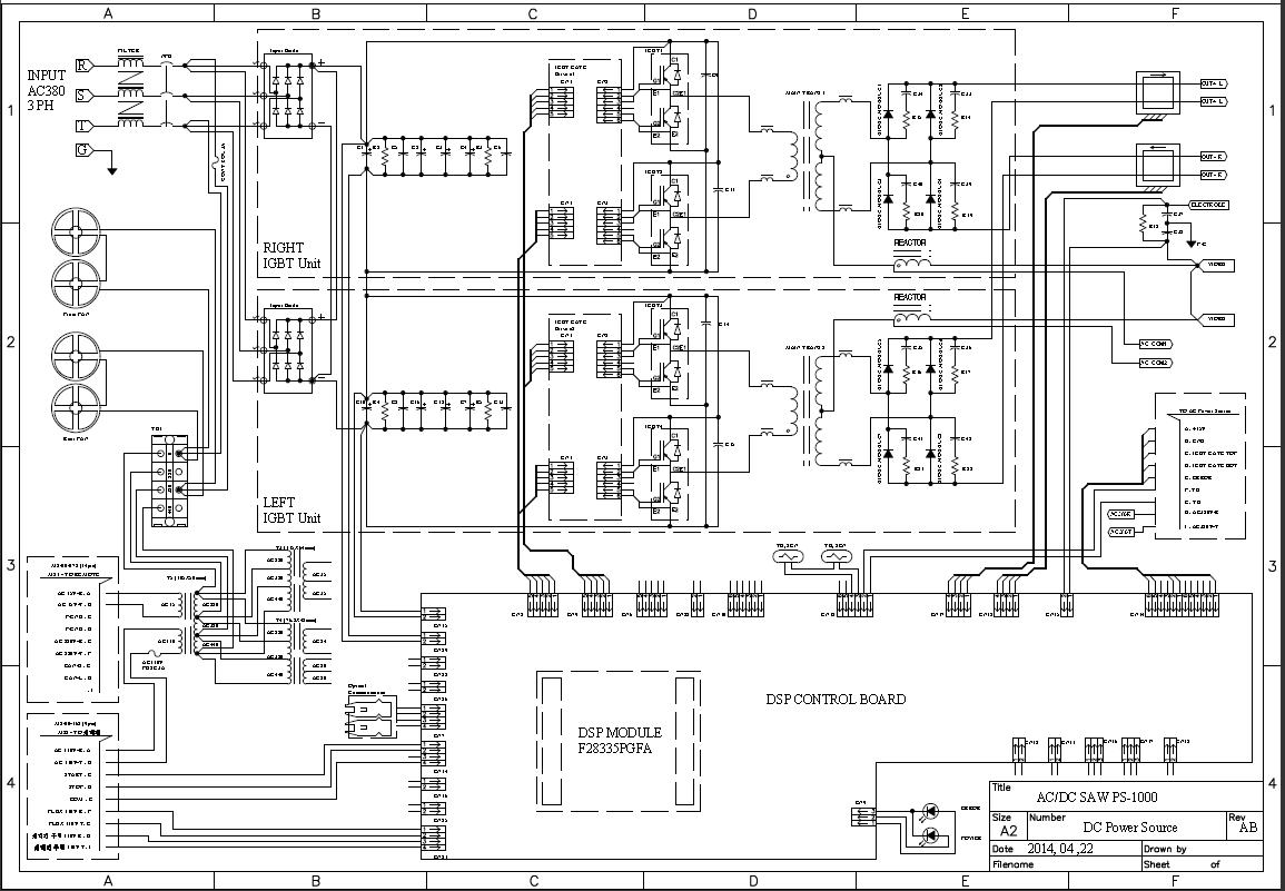 AC/DC SAW 용접전원의 시스템 회로도
