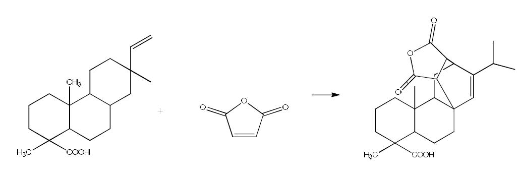 Maleic anhydride modification of resin acid