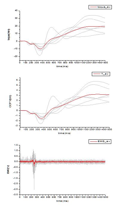 남성피험자의 tilt perturbation 실험 결과