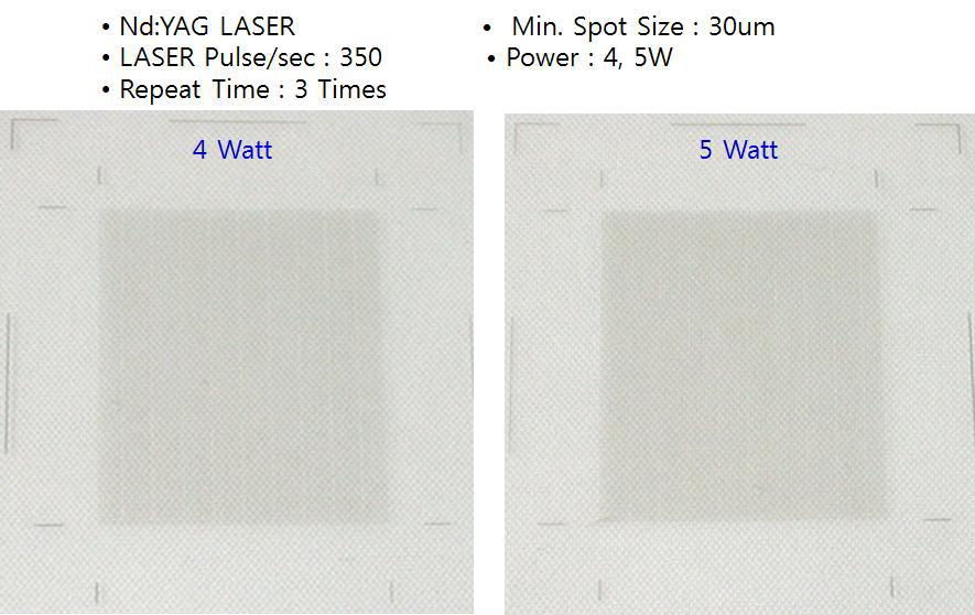 CNT 투명전극 Laser scribing에 의한 TSP 패턴 필름