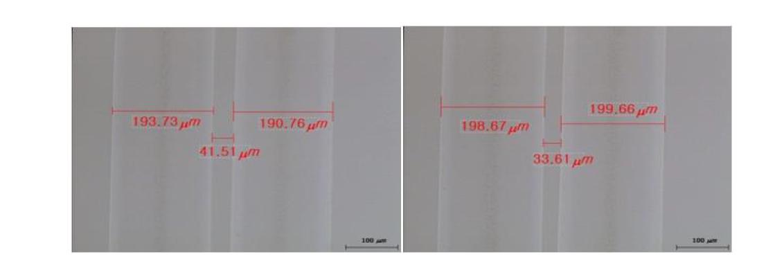 잉크젯 프린팅을 이용한 CNT 패턴 형성: y pitch 10㎛