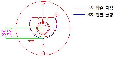 4차 5인치 1porthole 압출 금형의 수정내용