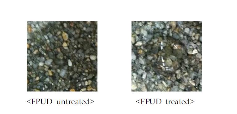 콘크리트에 대한 불소함유 수분산 폴리우레탄(FPUD) 처리 효과 확인