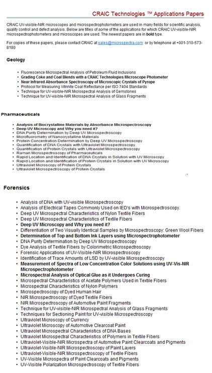 CRAIC Technologies application Papers