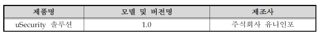 시험 대상 제품