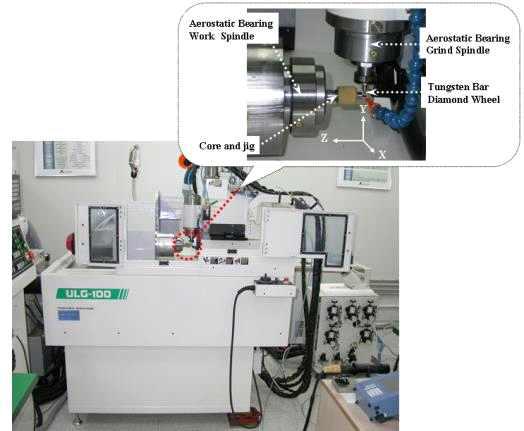 LED 조명용 비구면 유리렌즈 성형용 금형 코어 가공을 위한 초정밀 가공기