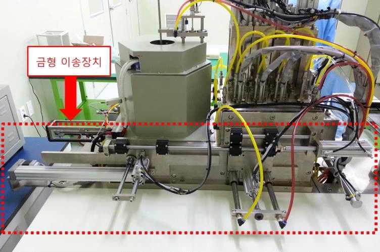 핫 프레스 성형기 금형 이송장치 외관