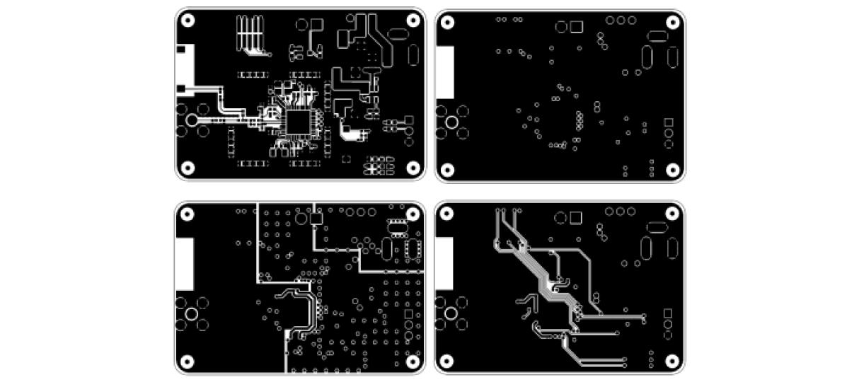 PCB 거버 Layer 1, 2, 3, 4(좌측상단부터)