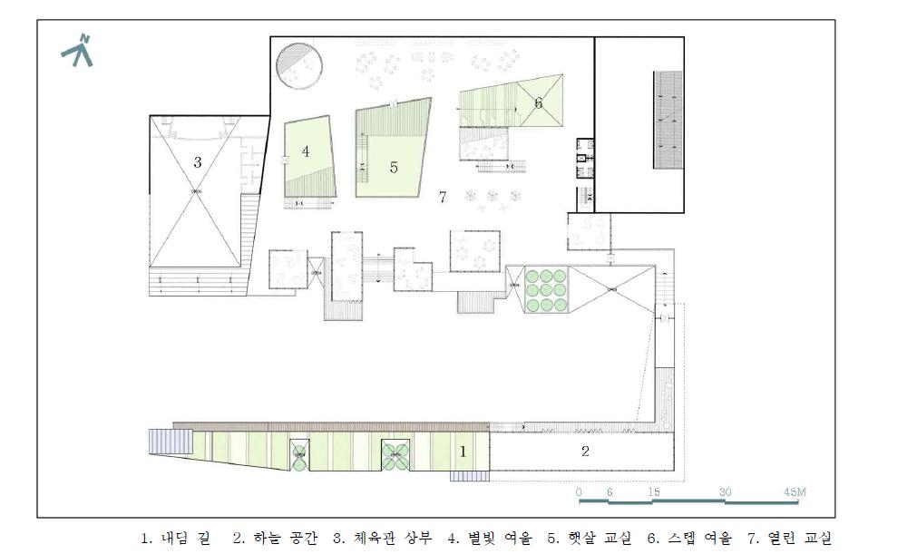 대규모 공공시설 평면도 Level +6,000