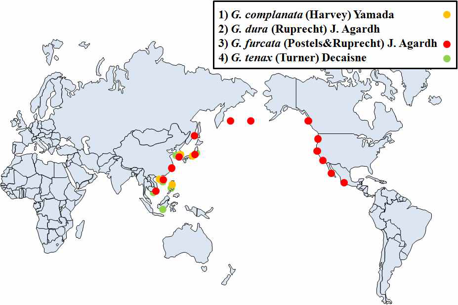 Gloiopeltis속 4종의 전세계적 분포양상