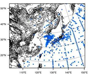 Horizontal distributions of upper-level MOG and NIL PIREP data over East Asia for 1-yr (2011.6-2013.5).