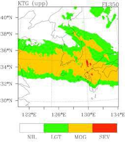 Upper-level KTG at FL350 valid at 06 UTC 20 Jan. 2012.