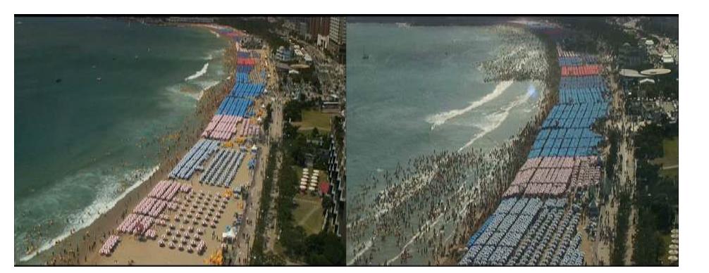 CCTV 모니터링 관측으로 획득한 해운대 해수욕장의 이안류 사고 장면 (2012년 8월 4일)