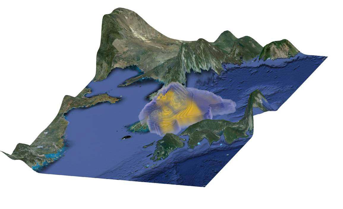 Particle release emitted in the Korean peninsular simulated by the Lagrangian Particle Dispersion Model (LPDM)