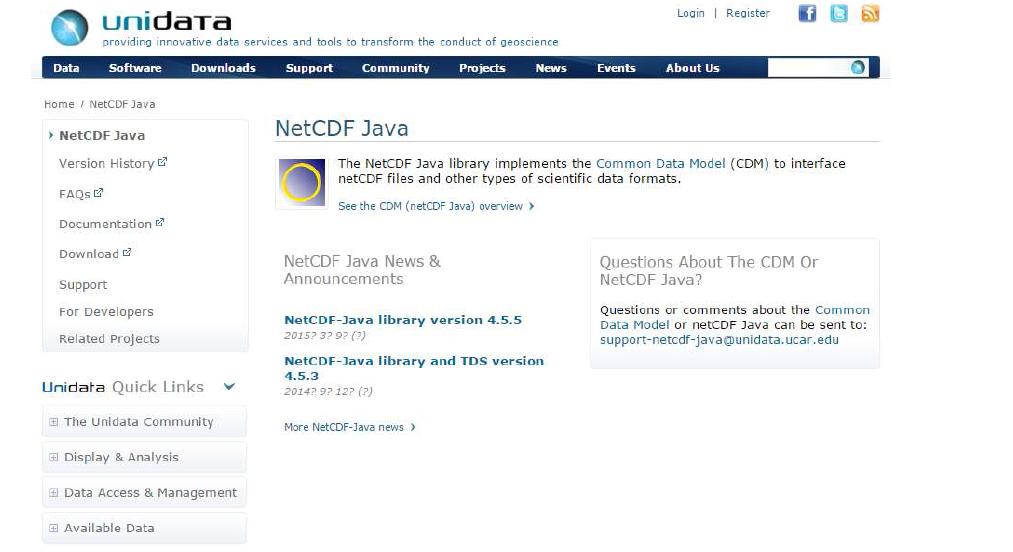 unidata에서 제공하는 NetCDF Java Library