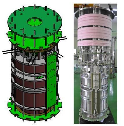 개별 초전도 자석의 조립 설계도 및 실제 조립 완료후의 모습