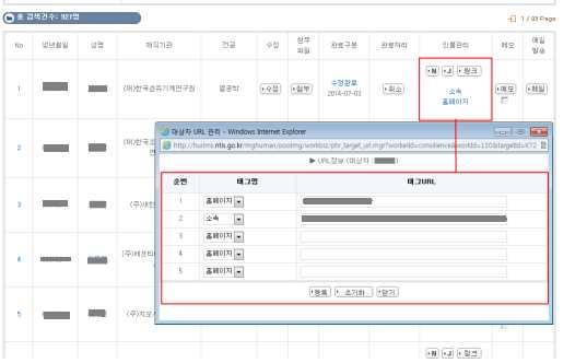 평가위원 현행화 URL 관리 기능