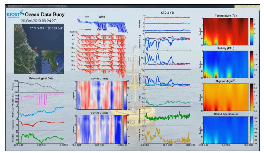 Operating result of the real-time ocean environment monitoring