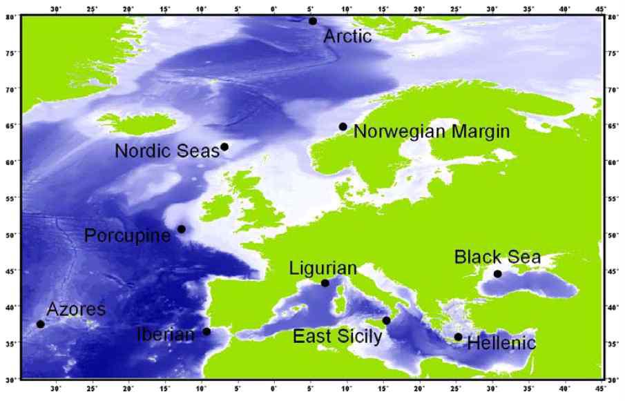 Hole area and Deployment locations of ESONET