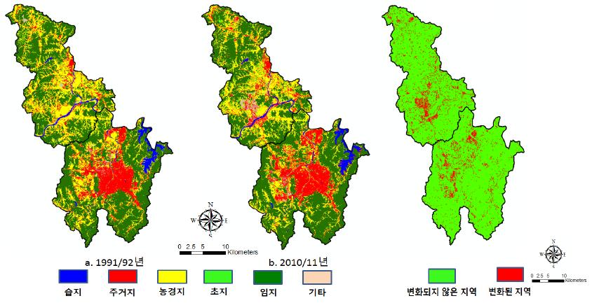 분류후비교 및 SVM을 이용한 대전/세종시 지역의 두시기(1991 ~ 2011) 토지이용 및 변화탐지