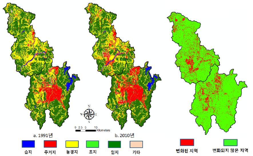 변화분류법 및 SVM을 이용한 대전/세종시 지역의 두시기(1991 ~ 2011) 토지이용 및 변화탐지