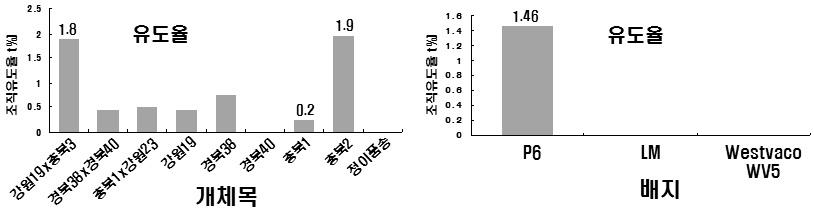 소나무 개체목 및 배지종류에 따른 배발생조직 유도율 비교