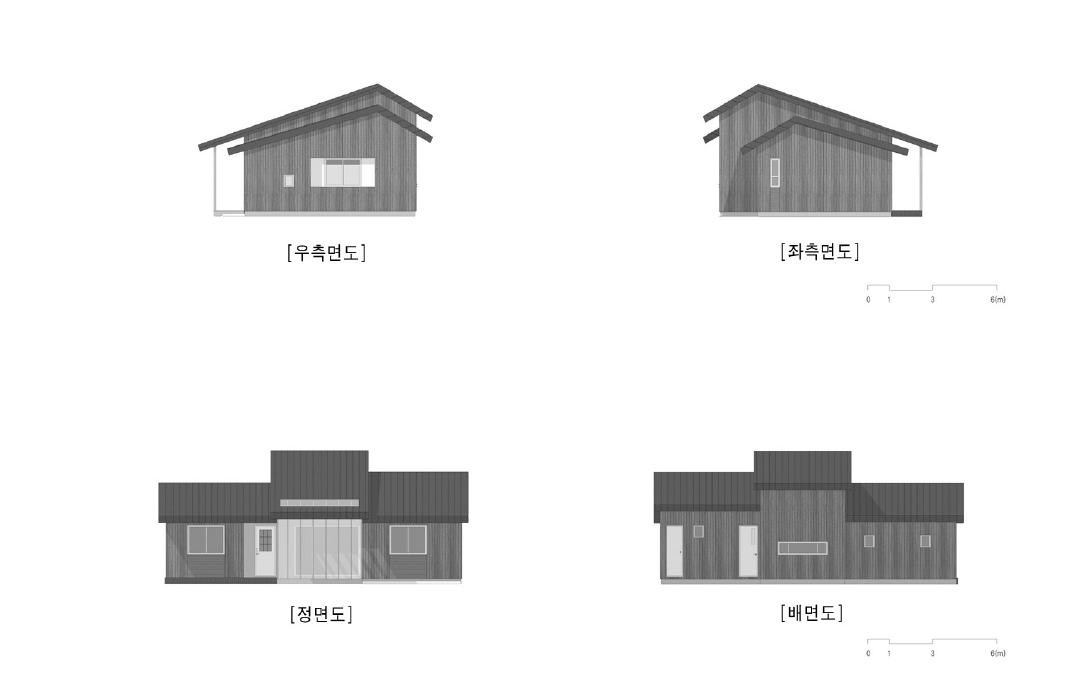 목조 패시브하우스 설계안 입면도(단층형)