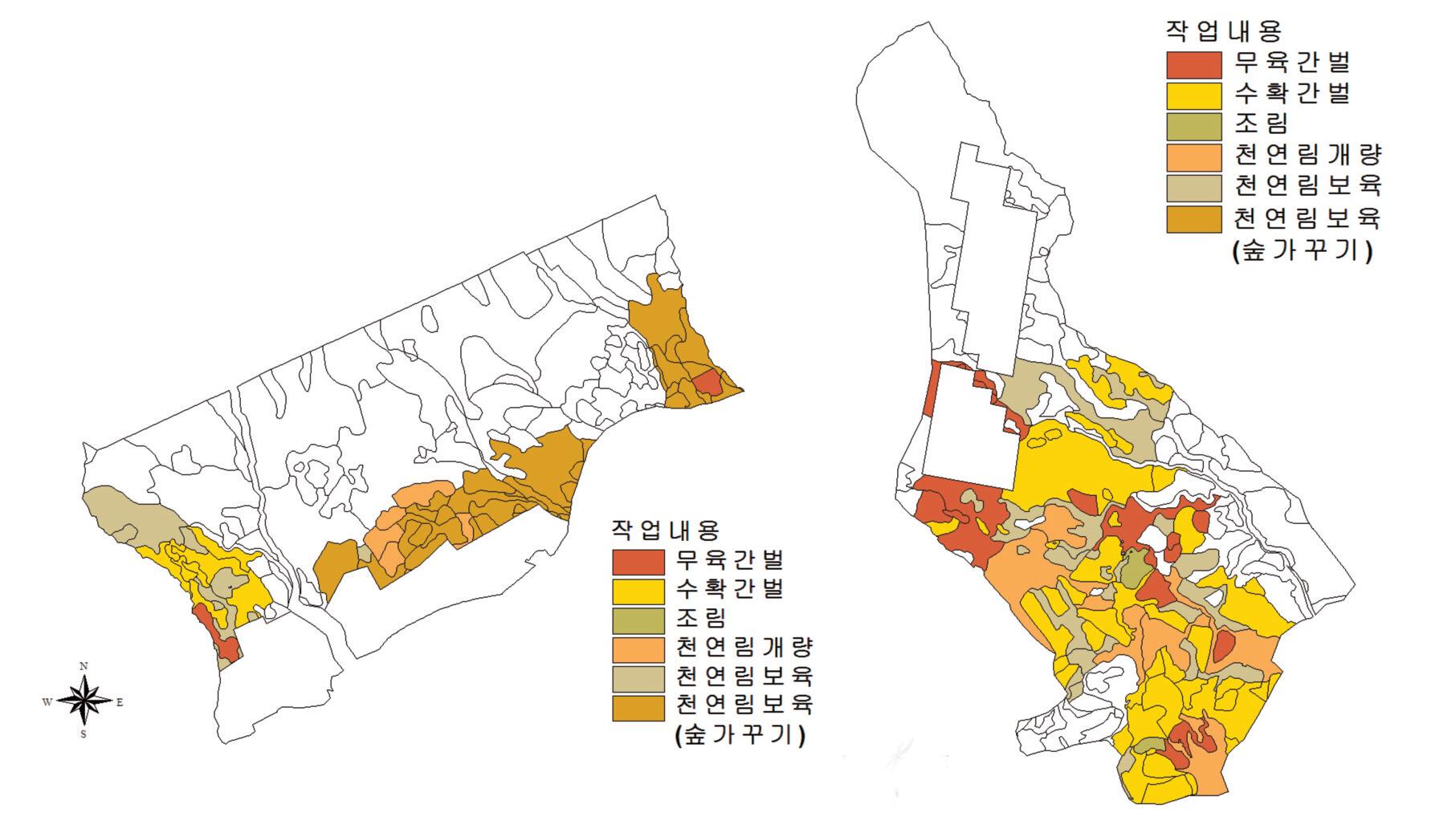 산림경영활동 사업대상지 현황