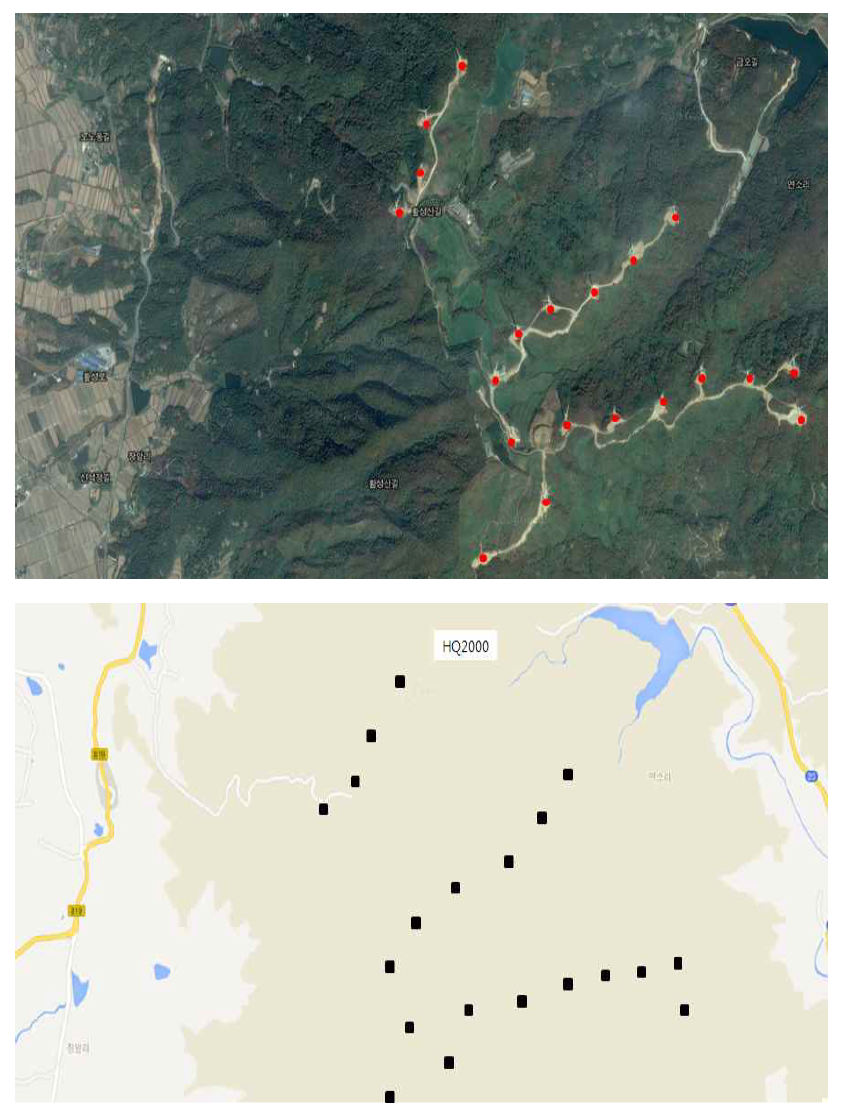 전남 영암군 활성산 지역에 설치된 풍력발전기.