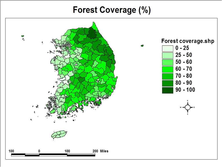 Forest coverage.