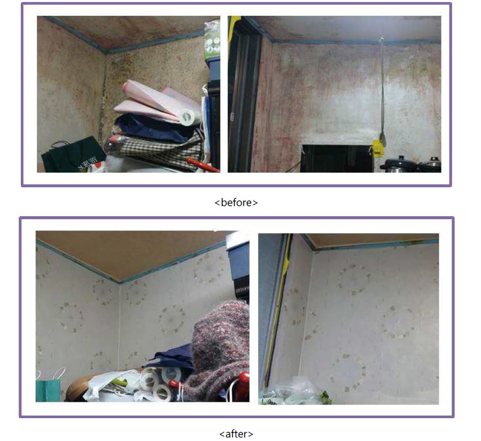 Situation before and after improvement project construction of vulnerable house-I