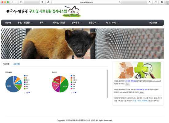 한국야생동물 구조 및 시료현황 집계시스템