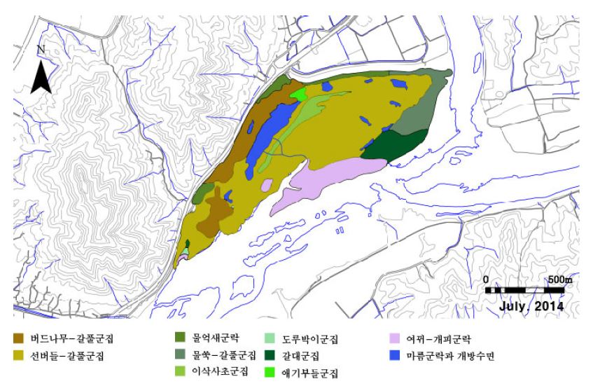 Actual vegetation map of Hapgang wetland.