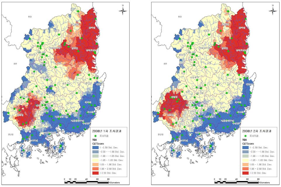 TDI Hotspot 분석결과(2008)