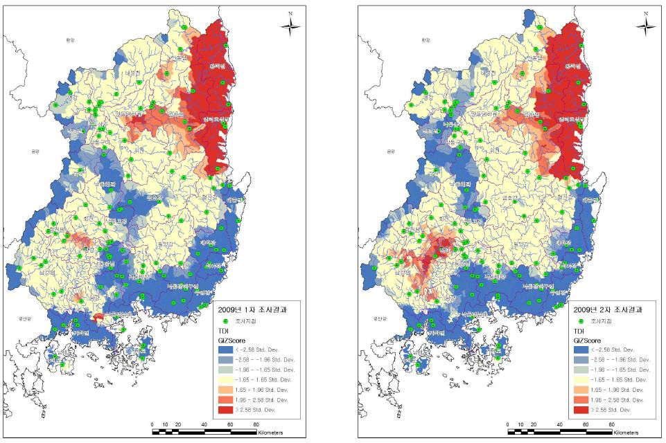 TDI Hotspot 분석결과(2009)