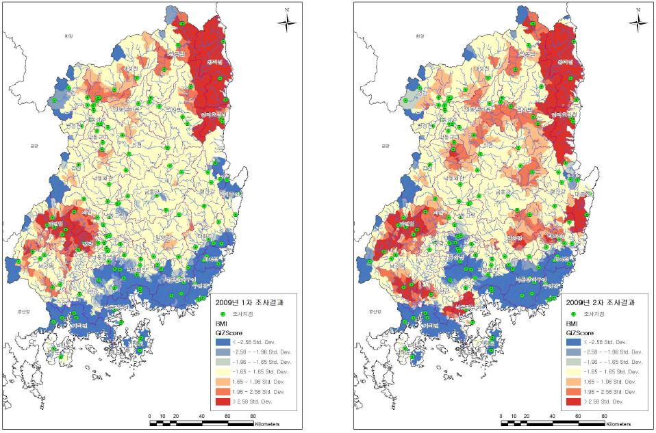 BMI Hotspot 분석결과(2009)