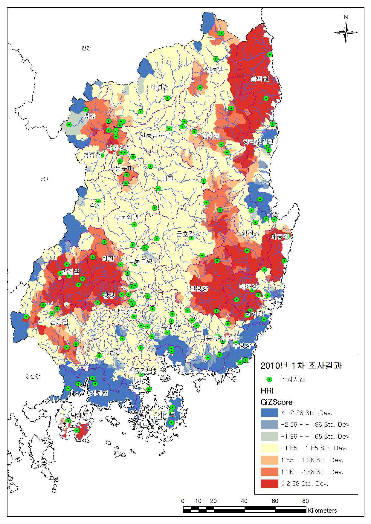 HRI Hotspot 분석결과(2010)