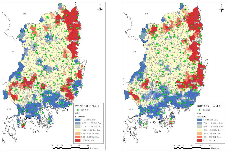 HRI Hotspot 분석결과(2012)