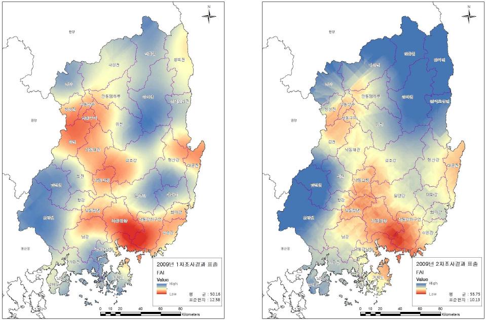 FAI Kriging 표출결과(2009)