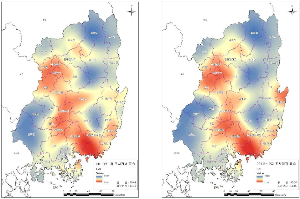 FAI Kriging 표출결과(2011)