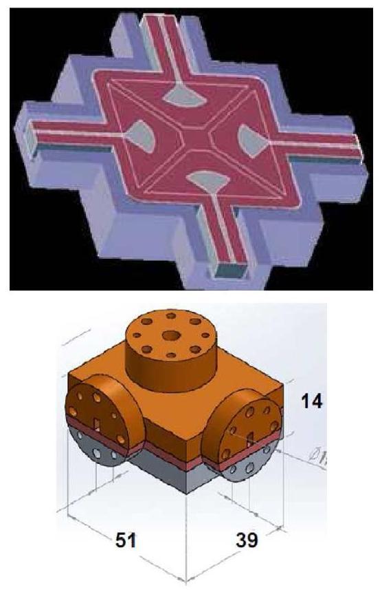 OMT designs for Band 2 (left) and Band 3 (right).