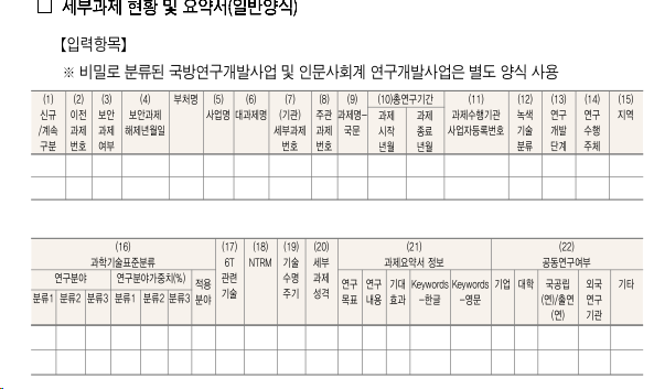 조사분석 양식(예시)