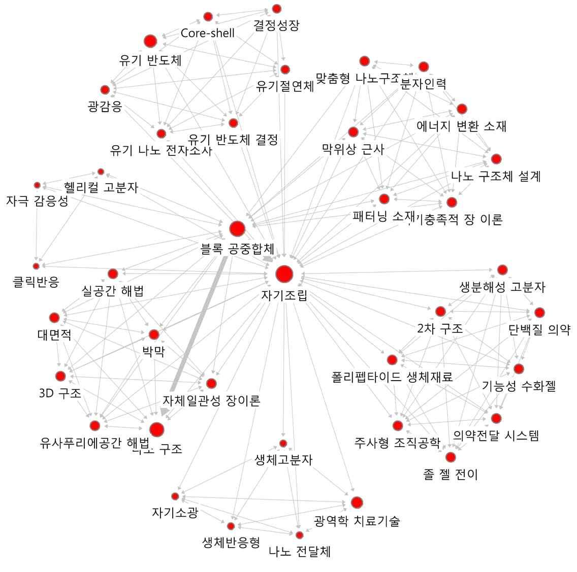 ‘자기조립’의 연결관계 키워드에 대한 Ego네트워크