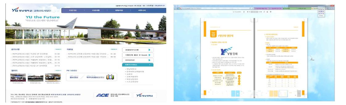 ACE사업단 홈페이지 개편 및 Y형 인재 홍보 E-Book