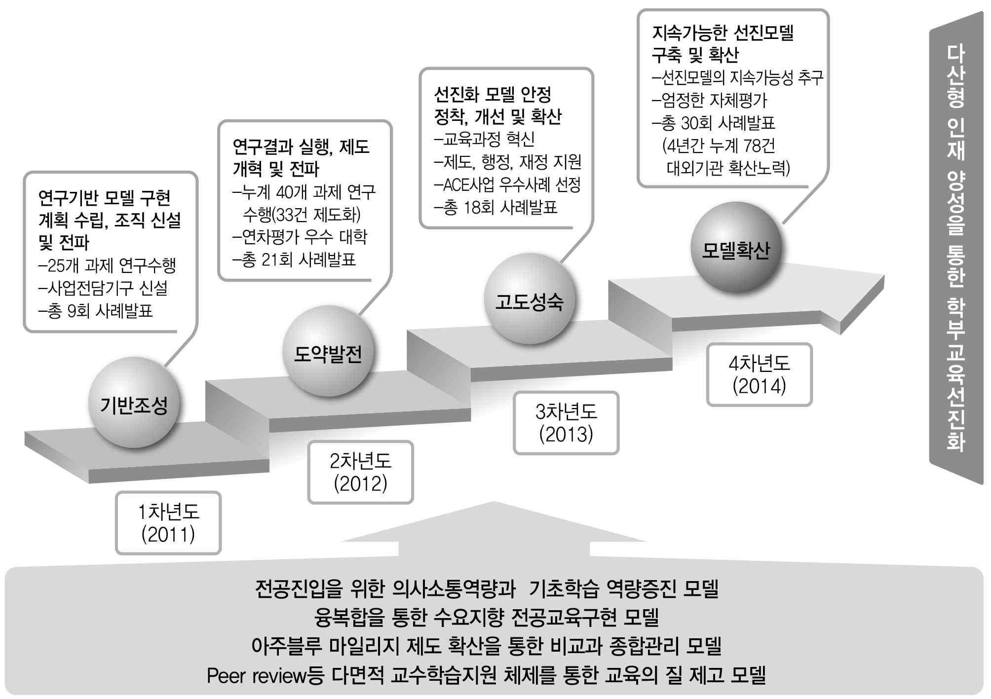 연차별 학부교육 선도모델 확산 실적