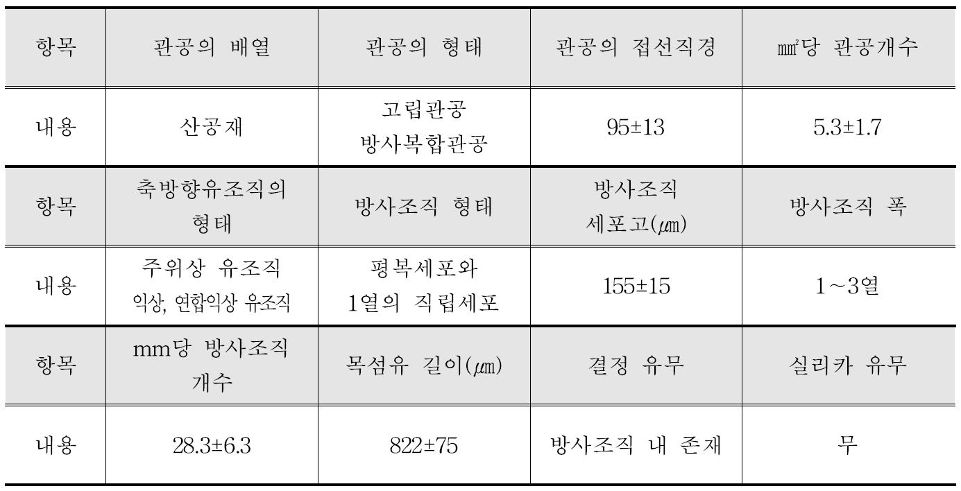 Gandaria 수종의 해부학적 특성