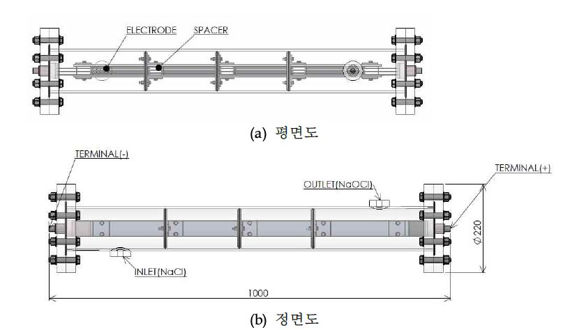 A사 전해조의 상세도