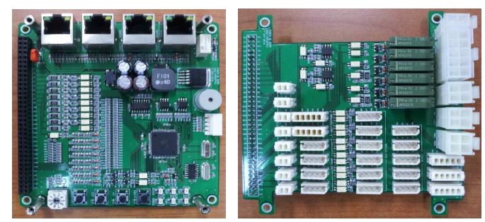 MCU Board 시제품(좌) 및 Digital I/O Board 시제품(우)