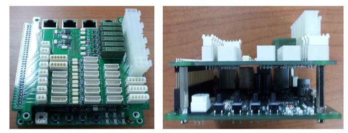 Controller Board 시제품(좌) 및 Controller Board 시제품 측면(우)