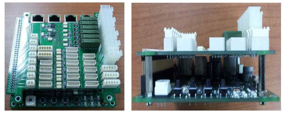 Controller Board 시제품(좌) 및 Controller Board 시제품 측면(우)